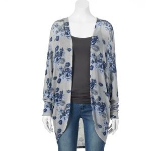 NWT Freshman Floral Cardigan Open Front Juniors Size L